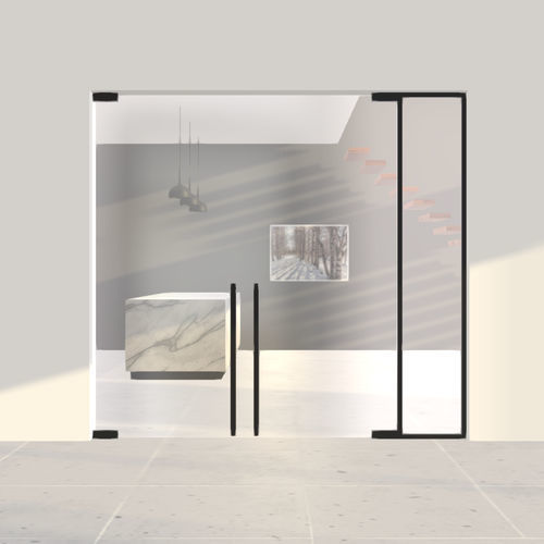 Porte double vantaux - PortaPivot - d'intérieur / en verre / à pivot