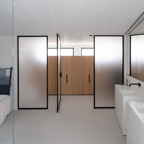 Porte 1 vantail 2 fixes - 5730 - SINGLE + - PortaPivot - d'intérieur / en aluminium anodisé / à pivot