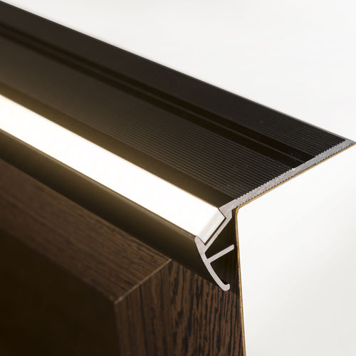 Nez de marche en aluminium anodisé - STAIR PROFILE - Triolight - avec profil éclairant à LED