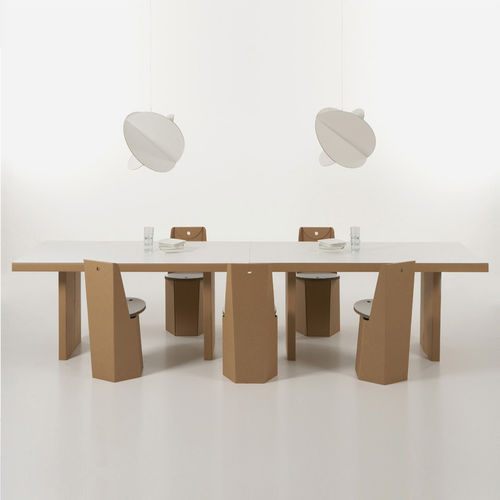 Table de réunion contemporaine - ATLANTE - Kubedesign - en bois / en carton / rectangulaire