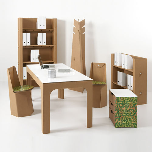 Table contemporaine - ZEUS - Kubedesign - en carton / rectangulaire / professionnelle