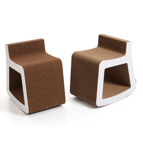 Tabouret contemporain - DONDOLO - Kubedesign - avec piètement en carton