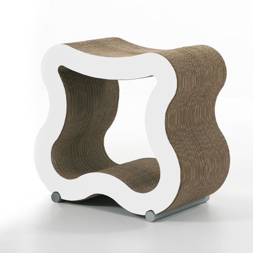 Tabouret contemporain - SGAS - Kubedesign - avec piètement en carton / avec rangement / noir