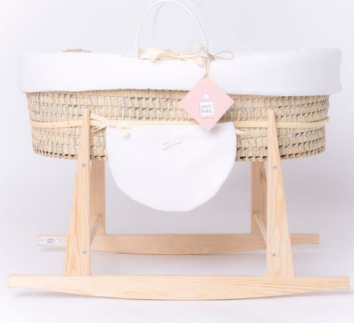 Berceau à roulettes - MOSES-BASSINET FOLK  - Bresole - à bascule / en bois / mixte