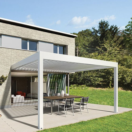 Pergola autoportée - Joy - Van Hoof - adossée / en aluminium / à lames orientables
