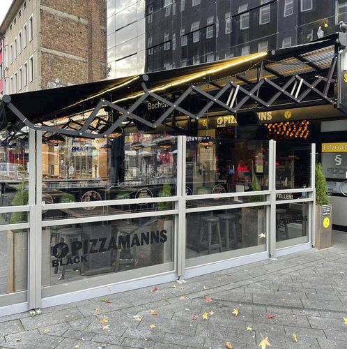Paravent contemporain - Athéna - Van Hoof - en verre / en aluminium thermolaqué / pour restaurant