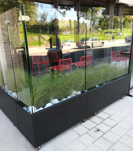Paravent contemporain - Casablanca 607 - Van Hoof - en verre / en aluminium thermolaqué / pour restaurant