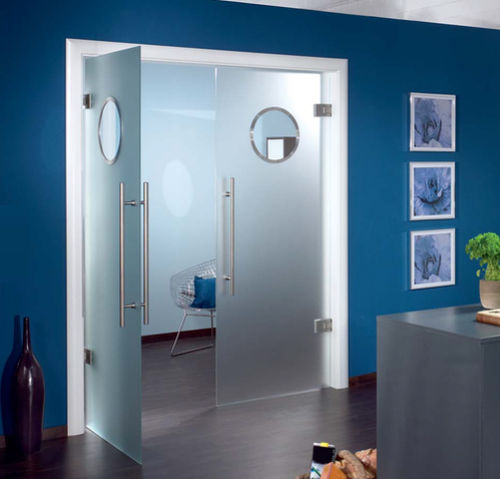 Porte double vantaux - HUBLO - ALLIAVERRE - d'intérieur / en verre / battante