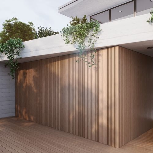 revêtement mural en bois composite - Déco