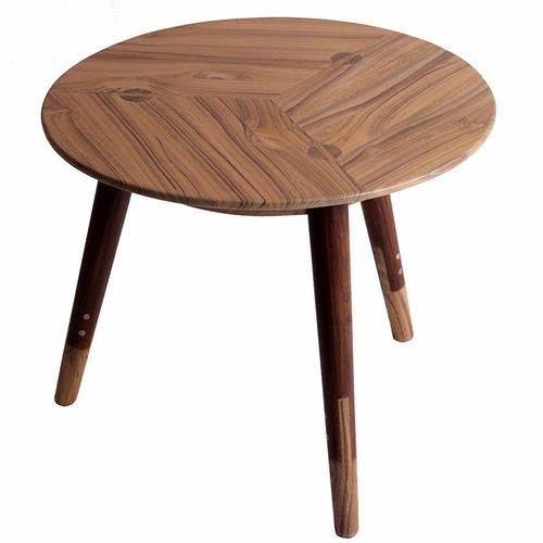 Table d'appoint contemporaine - TRIPADI - ALANKARAM - en teck / ronde / résidentielle