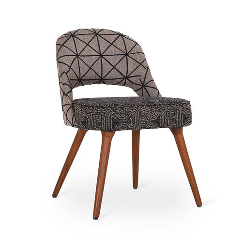 Chaise de salle à manger classique - KIERO - ALANKARAM - d'intérieur / en tissu / avec piètement en bois massif