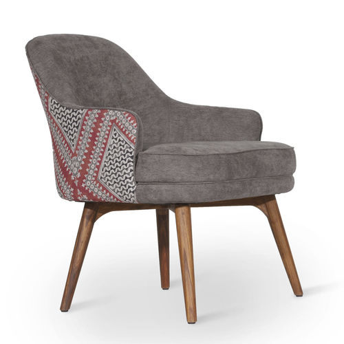 Fauteuil moderne - AULA - ALANKARAM - en tissu / rouge / gris