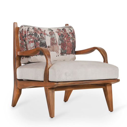 Fauteuil contemporain - ARAAL - ALANKARAM - en mousse / en tissu / bois