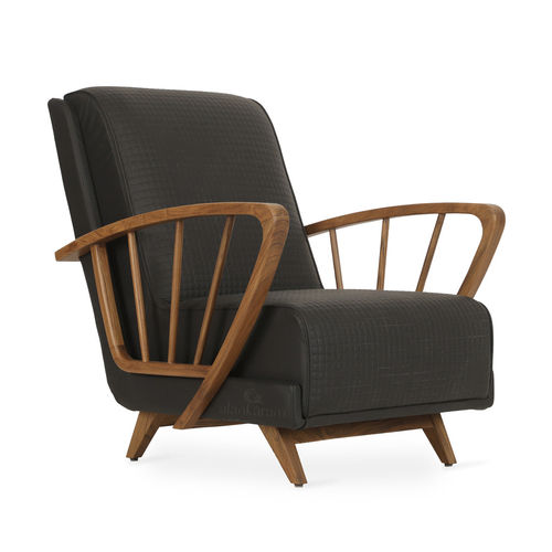 Fauteuil contemporain - FANI - ALANKARAM - en tissu / bois / noir
