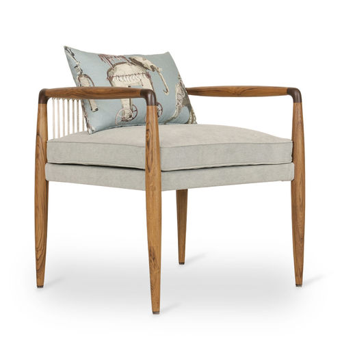 Fauteuil contemporain - KUTU - ALANKARAM - en tissu / bois / à coussins