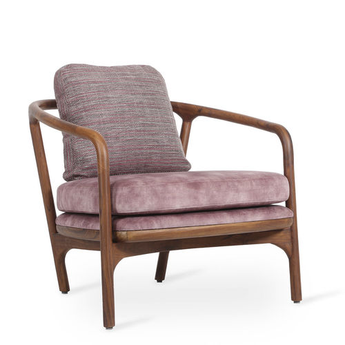 Fauteuil contemporain - NOFO - ALANKARAM - en tissu / en teck / à coussins