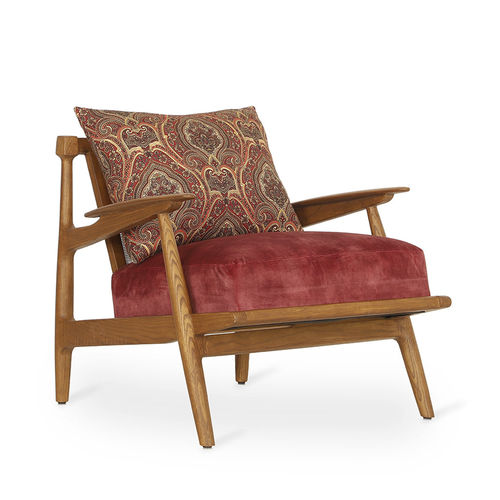 Fauteuil contemporain - OBALO - ALANKARAM - en mousse / en tissu / bois