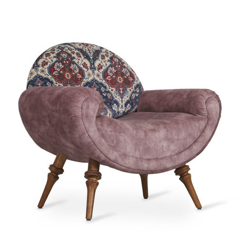 Fauteuil contemporain - PUOLI - ALANKARAM - en tissu / tapissé / marron