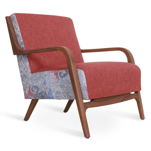 Fauteuil moderne - TORDU - ALANKARAM - en tissu / bois / bleu