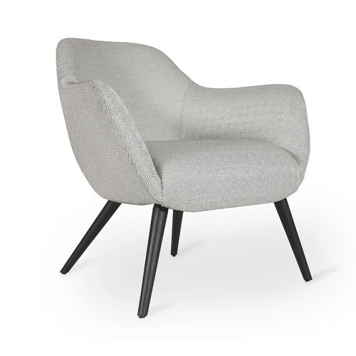 Fauteuil contemporain - YARMI - ALANKARAM - en tissu / noir / gris