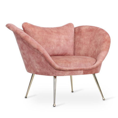 Fauteuil contemporain - PALIGO - ALANKARAM - en tissu / rose / résidentiel