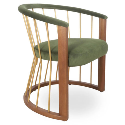 Fauteuil contemporain - WAAHI - ALANKARAM - en tissu / en métal / bois