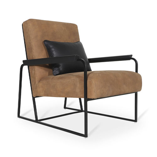 Fauteuil contemporain - TUBLI - ALANKARAM - en tissu / en métal / marron