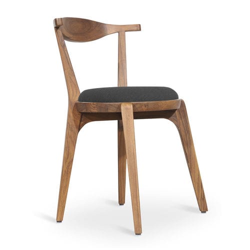 Chaise de salle à manger contemporaine - DOGO - ALANKARAM - de cuisine / en tissu / avec piètement en bois