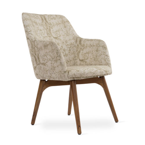 Chaise de salle à manger contemporaine - DOLT - ALANKARAM - d'intérieur / en tissu / avec piètement en bois