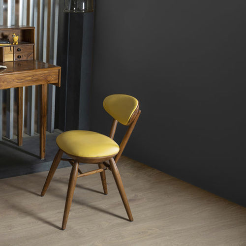 Chaise de salle à manger contemporaine - IMARA - ALANKARAM - de cuisine / en cuir / bois