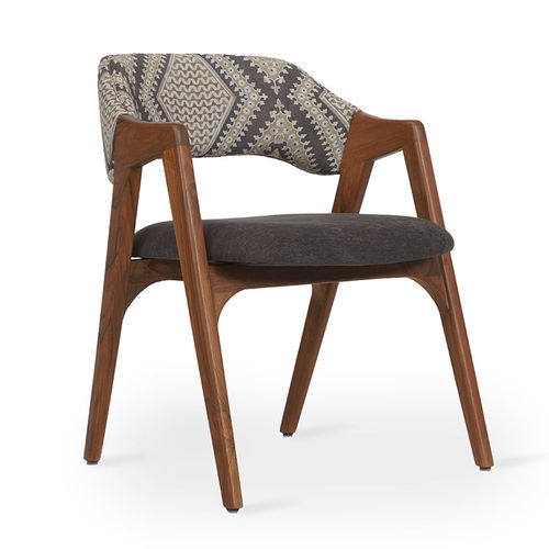 Chaise de salle à manger contemporaine - IKKITA - ALANKARAM - d'intérieur / en tissu / avec piètement en bois