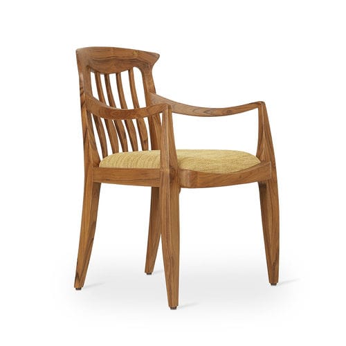 Chaise de salle à manger contemporaine - AVARA - ALANKARAM - de salon / en teck / en tissu