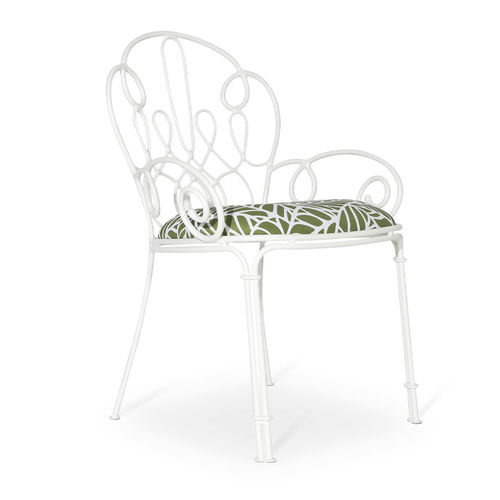 Chaise de salle à manger contemporaine - QINILE - ALANKARAM - d'extérieur / en métal / avec piètement en métal