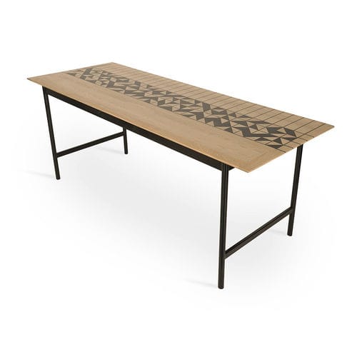 Table à manger contemporaine - ALTURA - ALANKARAM - en bois massif / avec piètement en métal / rectangulaire