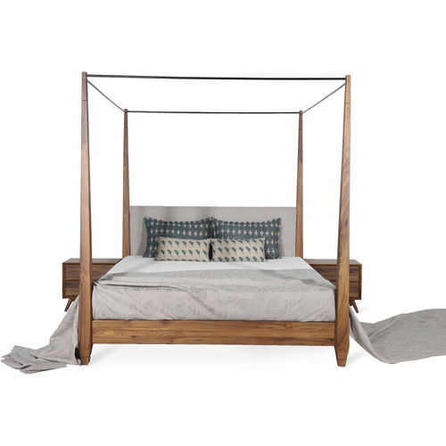 Lit double - DRITTO - ALANKARAM - contemporain / avec tête de lit / en teck