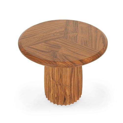 Table d'appoint contemporaine - SILINDA - ALANKARAM - en teck / avec piètement en teck / ronde