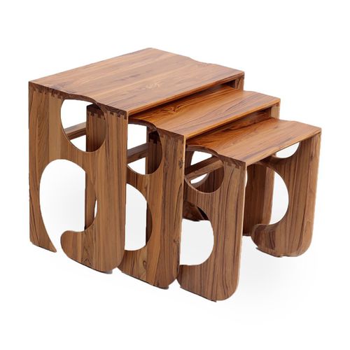Table d'appoint contemporaine - TRIDHA - ALANKARAM - en teck / avec piètement en teck / rectangulaire