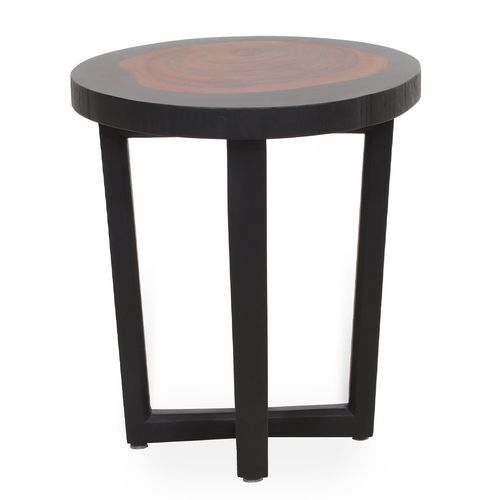 Table d'appoint moderne - LIKAS - ALANKARAM - en bois massif / avec piètement en bois / ronde