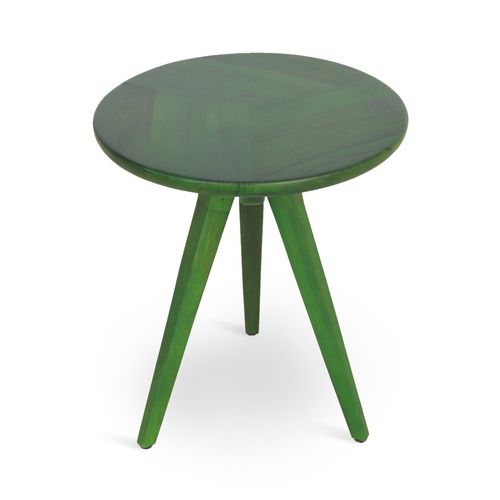 Table d'appoint contemporaine - UKU - ALANKARAM - en bois massif / avec piètement en bois / ronde