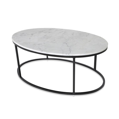 Table moderne - OWALNY - ALANKARAM - en métal / en pierre / avec piètement en métal