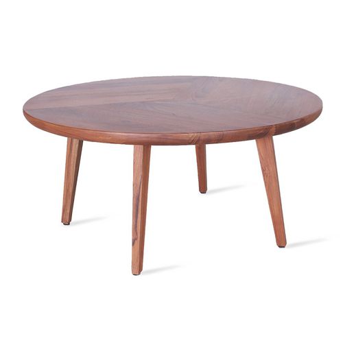 Table moderne - DORT - ALANKARAM - en teck / avec piètement en chêne / circulaire