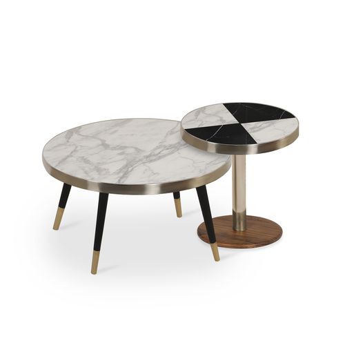 Table moderne - Rabi - ALANKARAM - en laiton / en bois massif / en teck