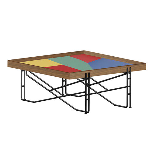 Table moderne - SAARANG - ALANKARAM - en bois massif / en métal / avec piètement en métal