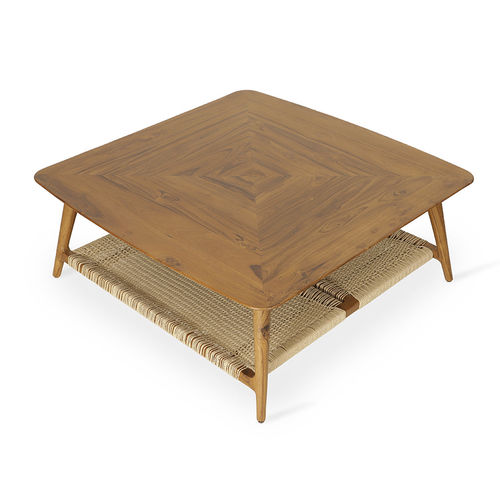 Table moderne - TARU - ALANKARAM - en teck / en coton / avec piètement en teck
