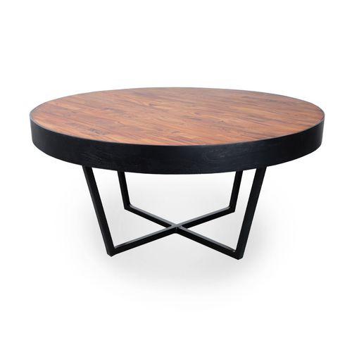 Table moderne - PAKSU - ALANKARAM - en teck / bois / avec piètement en métal