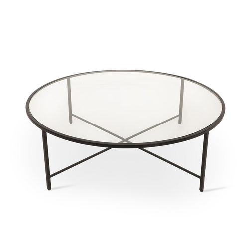 Table moderne - CLARUS - ALANKARAM - en verre / en métal / avec piètement en métal