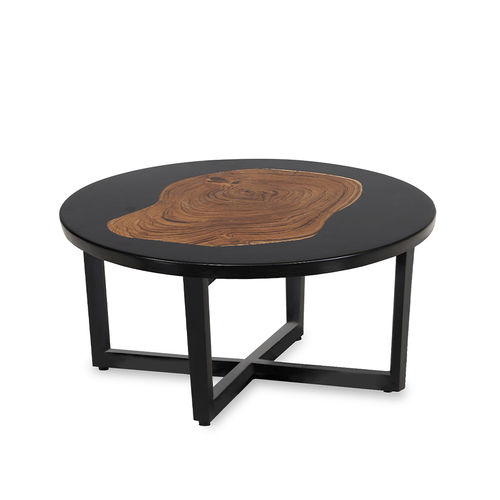Table moderne - LIKAS - ALANKARAM - en bois massif / avec piètement en bois / ronde