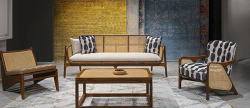 Canapé contemporain - BANGO - ALANKARAM - de salon / pour chambre à coucher / en tissu