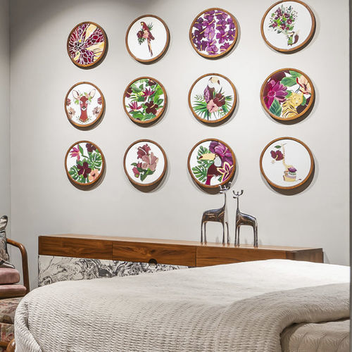 Panneau décoratif d'ameublement - BUNGA - ALANKARAM - pour mur / en bois / en toile