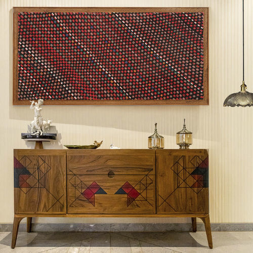 Panneau décoratif d'ameublement - INTARSIA - ALANKARAM - pour mur / teck / aspect mosaïque